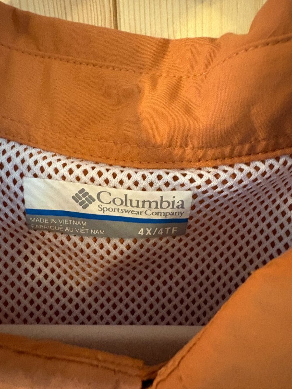 Columbia PFG Shirt 4X Orange Fishing Button Up Vented Performance Shirt - Picture 2 of 4